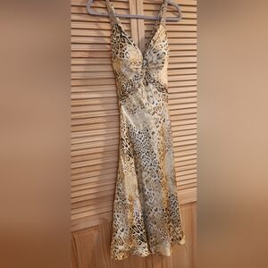 Leopard Print V-Neck Dress